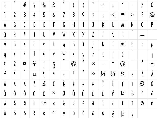 Tech Normal Character Map