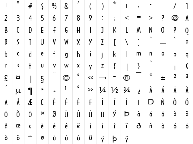 Tech-Wide Normal Character Map