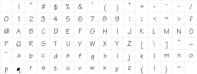 Tekton Regular Character Map