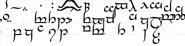 Tengwar_Eldanaro Normal Character Map