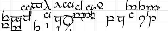 Tengwar_Eldanaro Regular Character Map
