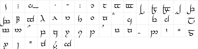 Tengwar-Elesil Medium Character Map Tengwar-Elesil Medium Character Map