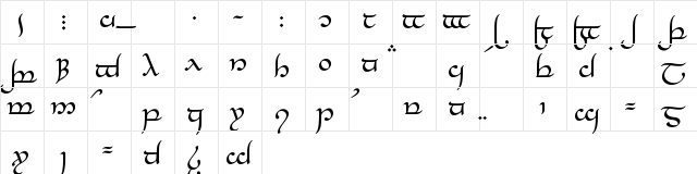 Tengwar-Elesil Regular Character Map