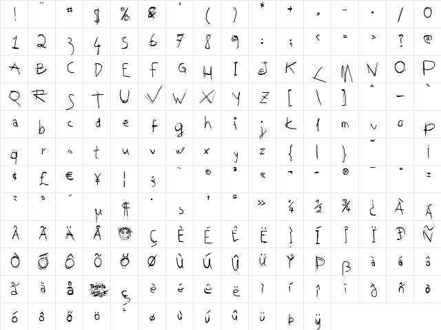Tequila Regular Character Map
