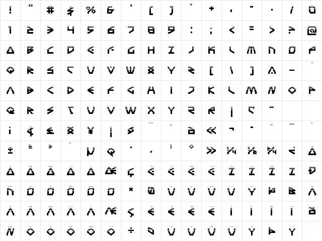 Terra Firma Halftone Regular Character Map