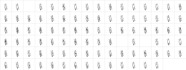 Terylene Top Regular Character Map Terylene Top Regular Character Map