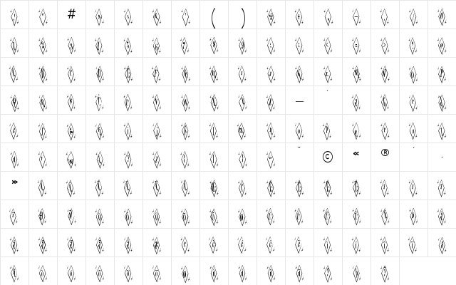 Terylene Top Regular Character Map Terylene Top Regular Character Map