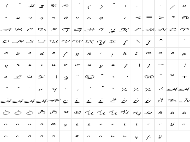 TextureCover54 Regular Character Map