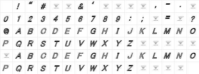 Tha Cool Kidz Italic Character Map Tha Cool Kidz Italic Character Map