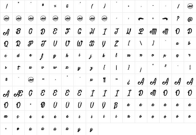 The Bully_PersonalUseOnly Regular Character Map The Bully_PersonalUseOnly Regular Character Map
