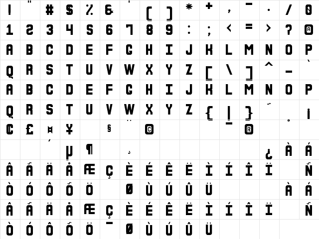 The Inbox St Regular Character Map