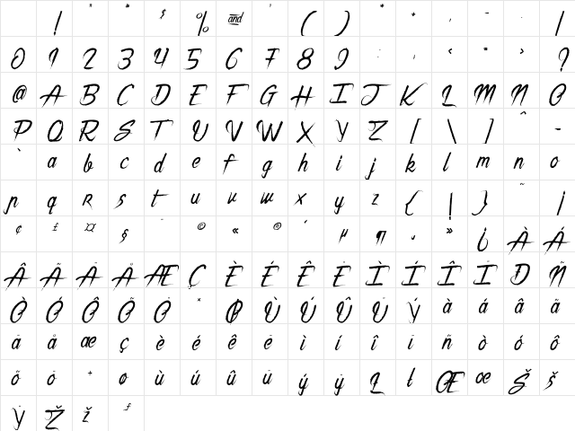 The Night Creatures 2 Regular Character Map The Night Creatures 2 Regular Character Map