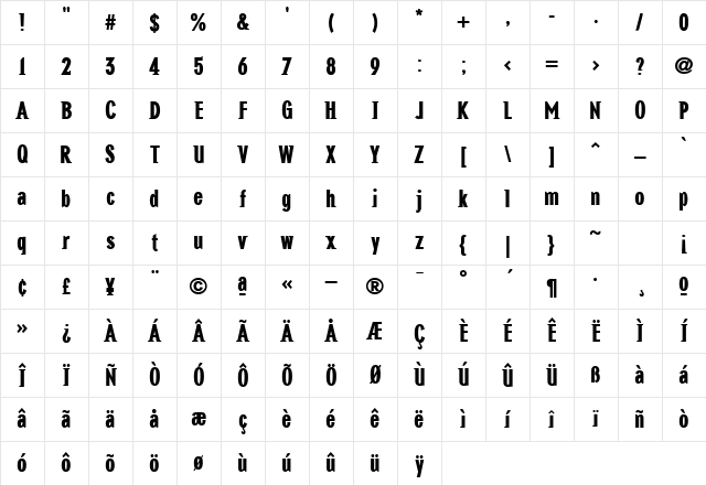 NewGlobalHeavy Regular Character Map