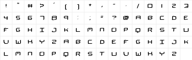 THE SPACEMAN Medium Character Map