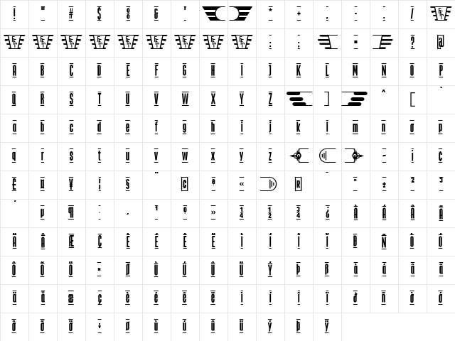 The Juke Box FFP Character Map