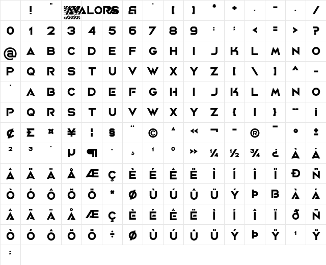 Avalors Personal Use Only Regular Character Map Avalors Personal Use Only Regular Character Map
