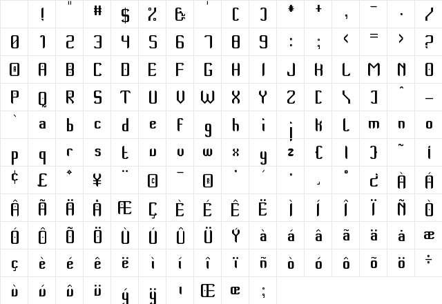 Thempo New St Regular Character Map Thempo New St Regular Character Map