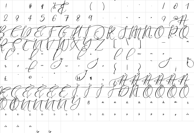 Theodoria Black Regular Character Map Theodoria Black Regular Character Map