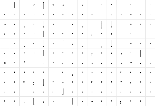 Thiamine Regular Character Map