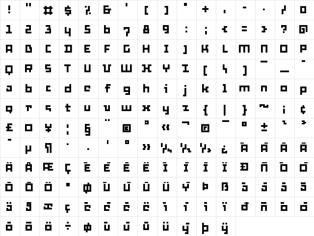 Thirtysix Regular Character Map