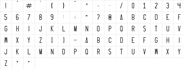 Thruster Regular Character Map