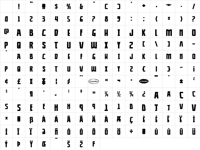Thunder-Hawk Drop Expanded Character Map Thunder-Hawk Drop Expanded Character Map