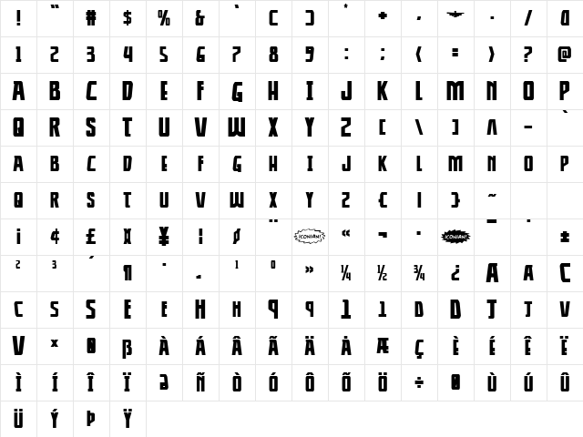 Thunder-Hawk Expanded Expanded Character Map Thunder-Hawk Expanded Expanded Character Map