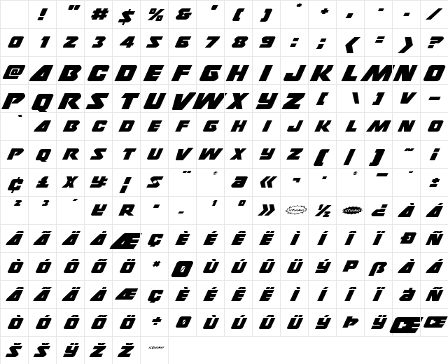 Thunderstrike Expanded Character Map