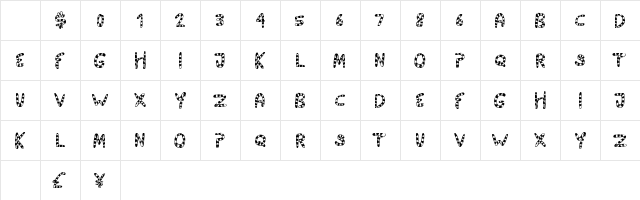 TigerTails Regular Character Map TigerTails Regular Character Map