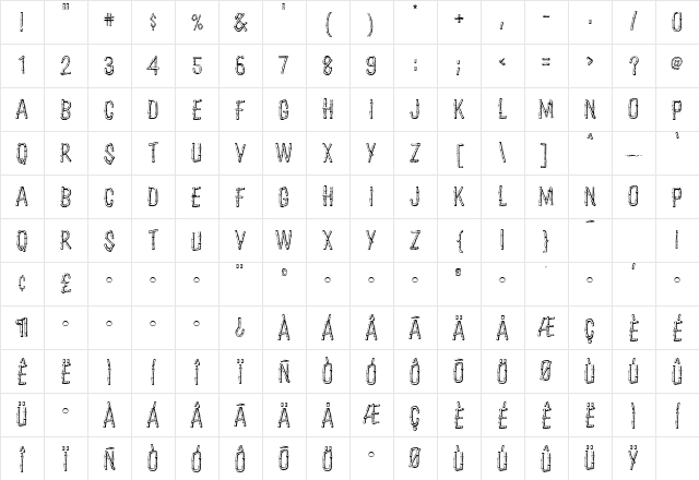 TikiPalms Regular Character Map