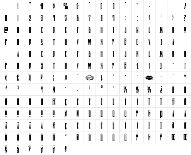 Timberwolf Academy Regular Character Map