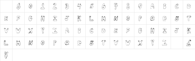TinyFriends Regular Character Map TinyFriends Regular Character Map