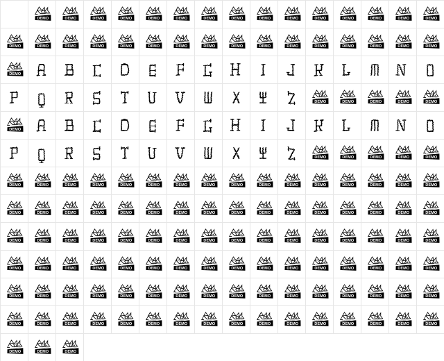 TIRITONA Bold Character Map TIRITONA Bold Character Map