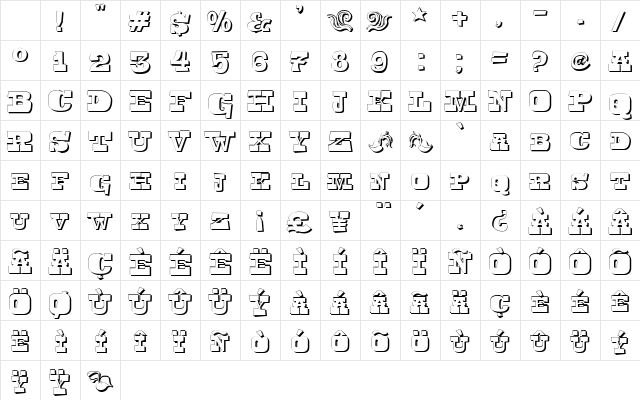 Toeris Shade Character Map
