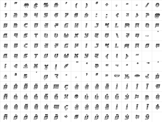 Tokyo Drifter Chrome Regular Character Map Tokyo Drifter Chrome Regular Character Map