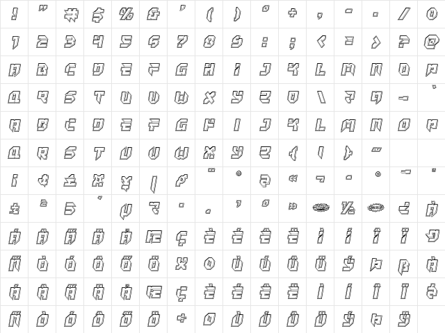 Tokyo Drifter Engraved Regular Character Map