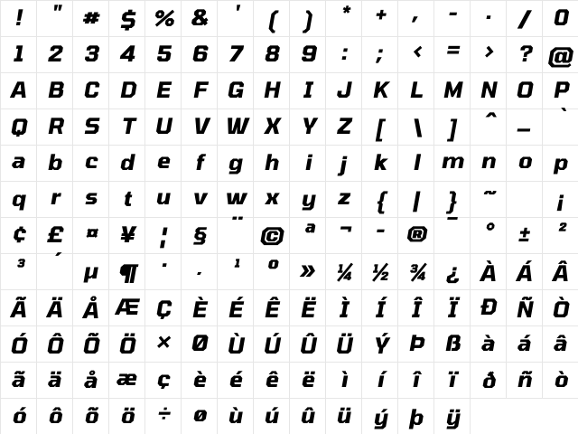 Tomorrow Bold Italic Character Map Tomorrow Bold Italic Character Map