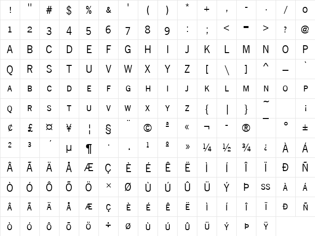NewsGotSCTReg Regular Character Map