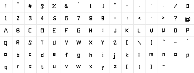 Tongkonan Regular Character Map