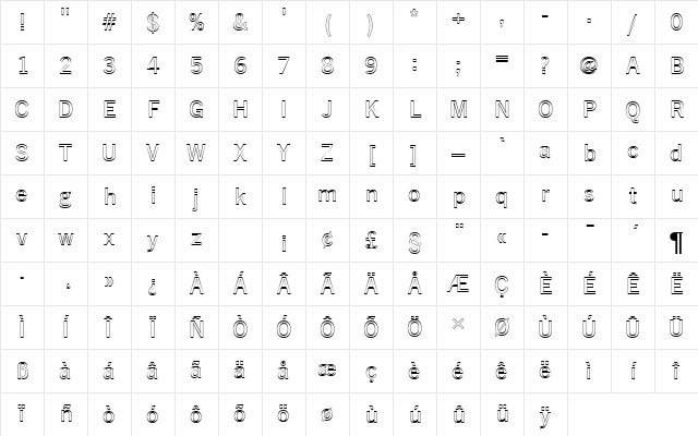 NewsGotTMedOu1 Regular Character Map