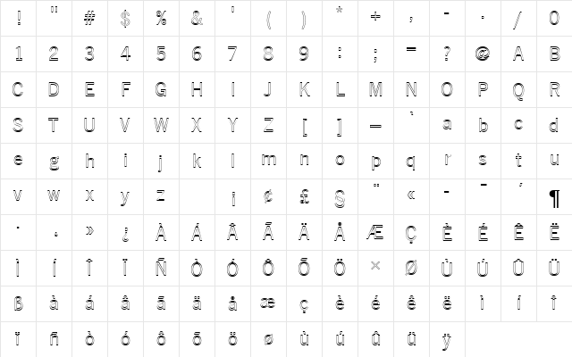 NewsGotTRegOu1 Regular Character Map
