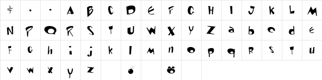 Toontime Regular Character Map