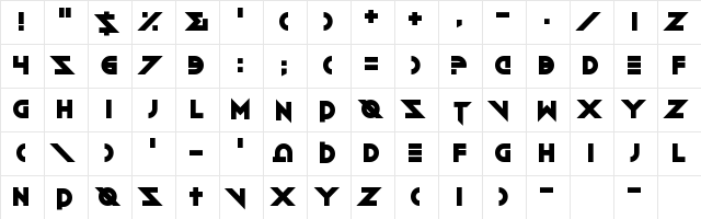 Toxico Regular Character Map Toxico Regular Character Map