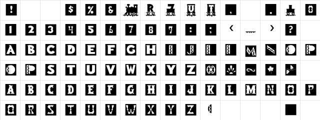 ToyBlock Regular Character Map ToyBlock Regular Character Map