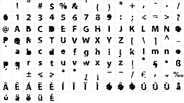 tramyad Semi-expanded Bold Character Map tramyad Semi-expanded Bold Character Map