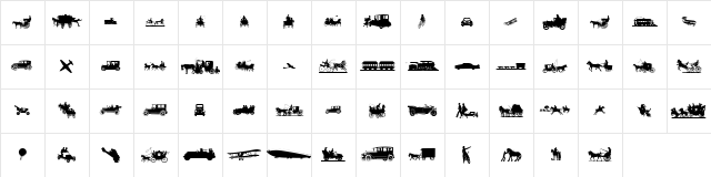 Transportation Dings Regular Character Map
