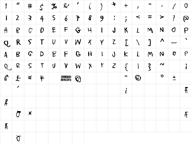 Trash! More trash! Regular Character Map