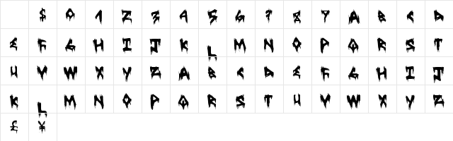 TreehausHorror Regular Character Map TreehausHorror Regular Character Map