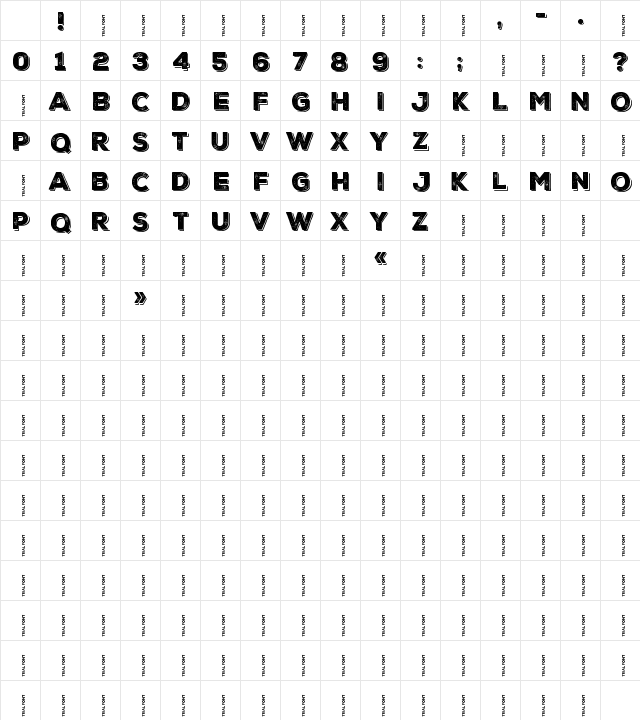 Nexa Rust Sans-Trial Black Shadow 1 Regular Character Map Nexa Rust Sans-Trial Black Shadow 1 Regular Character Map