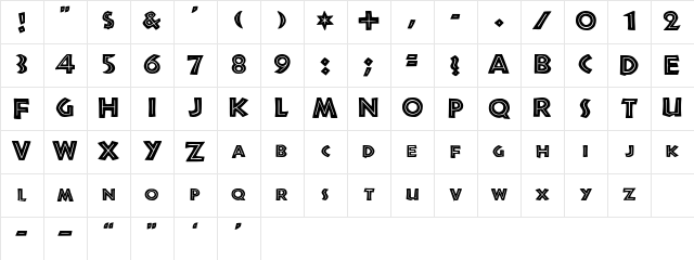 Tribeca Medium Character Map
